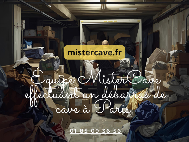 Équipe MisterCave effectuant un débarras de cave à Paris