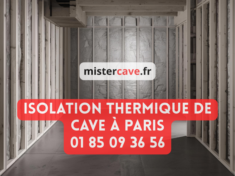 Isolation cave thermique à Paris : pose de panneaux de polyuréthane sur le plafond d'une cave par un technicien MisterCave pour réduire les déperditions énergétiques
