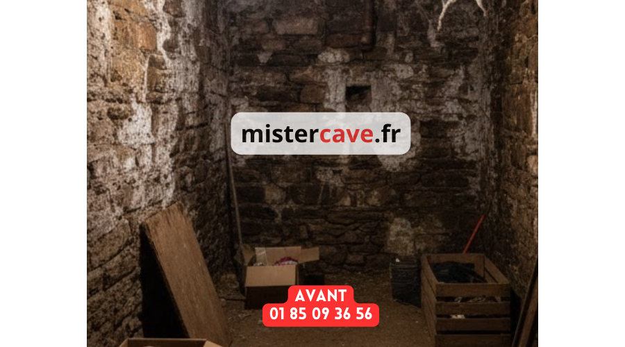 Cave Paris 18e avant : cave humide inutilisée